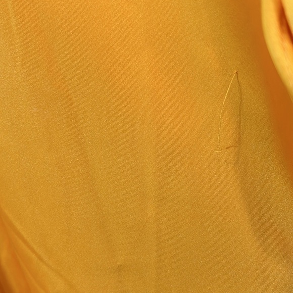 Ieena for Mac Duggal V-Neck Princess Bell Long Dress yellow gown plus size 14 - Picture 7 of 14